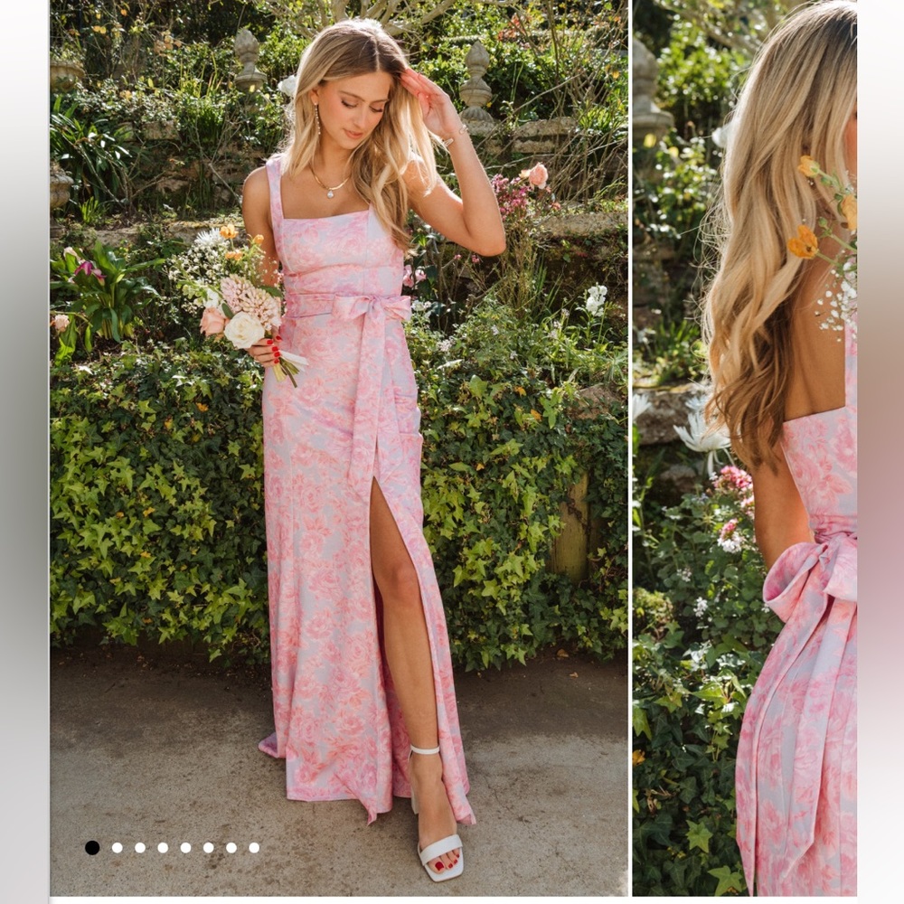 Show Me Your Mumu Paris Gown in Blushing Floral Stretch